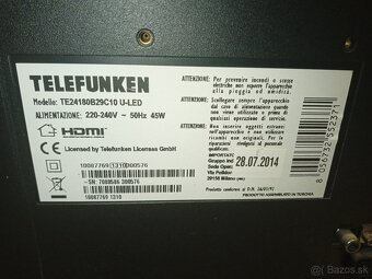 Predám led televízor Telefunken TE24180B29C10 - 2