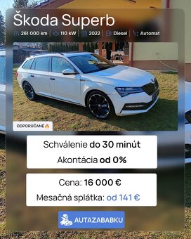 Predám Škoda Superb 3 combi ročník 2022 DSG - 2