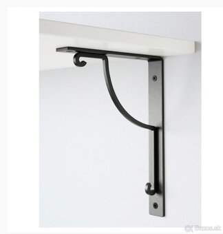 Drevena polica HEMNES+ 2ks kovová konzola IKEA TOP STAV - 2