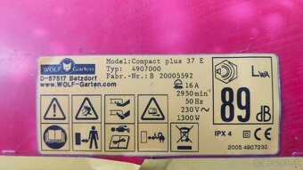 Elektrická kosačka Wolf Garten compact plus 37 E - 2