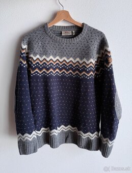 Vlnený sveter Fjallraven Ovik Knit Sweater M Dark Navy - 2