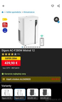 Mobilná klimatizácia Siguro AC-F280W Mistral 12 - 2