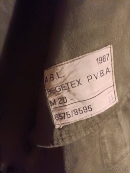 Poľná bunda s kapucňou M64 zelená Belgicko original - 2