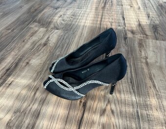 Čierne štrasové lodičky, 37 - 2