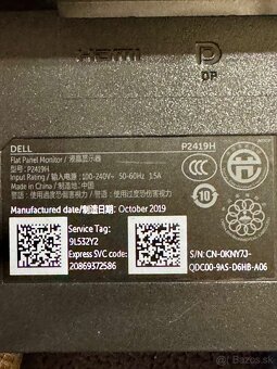 23,8" Dell P2419H Professional - 2