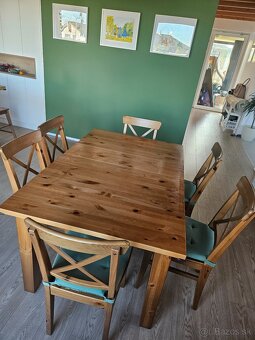 Jedálenský stôl IKEA STORNAS a stoličky 6ks ROSENTORP - 2