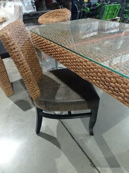 Jedálenský stôl + 4x stolička - ratan - 2