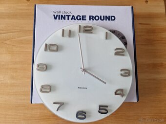 Nástenné hodiny Karlsson 4402 VINTAGE KULATÉ – BIELE - 2
