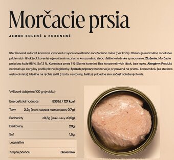 Kuracie a morčacie prsia v konzerve–kvalitné mäsko SR - 2