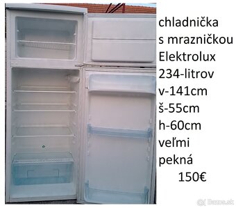 predám chladničku s mrazničkou-nerez aj bielu. - 2