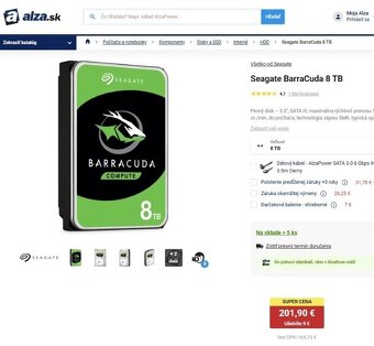 8 /6 /4 2/ TB Seagate Barracuda, Nepoužitý - Fólia - Záruka - 2