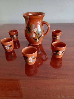 Hlinený džbán + 5 pohárikov – RETRO (10 € + poštovné) - 2