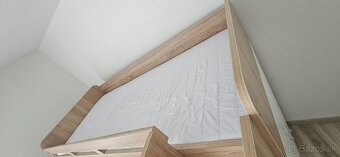 Detská poschodová posteľ so stolíkom dub sonoma/biela - 2