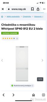 Chladnička s mrazničkou Whirlpool SP40 812 EU 2 biela - 2