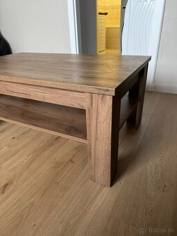 Konferenčný stôl 100x60 cm - pevný, imitácia dreva - 2