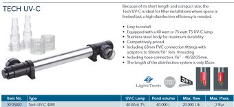 nerezová, bazénová UV lampa - 2