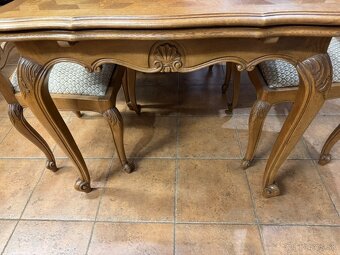 Dubový rozťahovací stôl so 6 stoličkami - 2