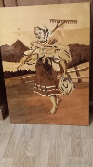 Obraz Žena z Važca, intarzia - 2