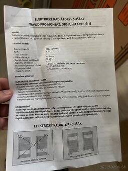Predám radiátor čierny elektrický čisto nový sušiak - 2
