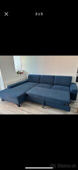 Modrá rozkladacia sedacia suprava - 2