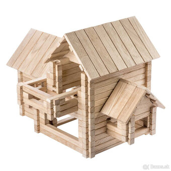 Drevená stavebnica chata – IgroTeco, úplne nová, nerozbalená - 2