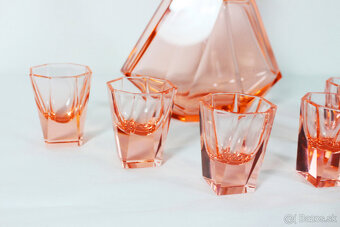 art deco likérová súprava Moser - 2