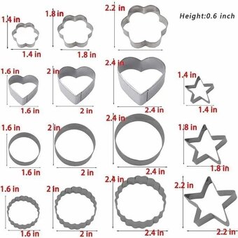 Balení 15 ks nerezových vykrajovátek - 2