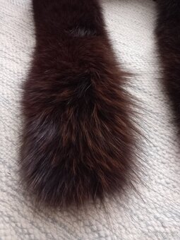 Kožušinový golier tmavohnedý - 2