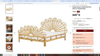 Posteľ Ratan FLORENTINE 160 x 200 cm BELIANI - 2