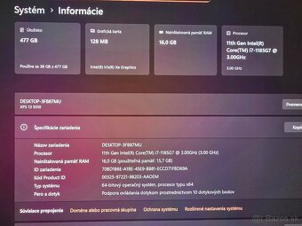 Dotykovy Dell XPS 13 9310 OLED s 3.5K displejom v super stav - 2