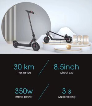 Štýlový elektrický skúter E9D 36V 10Ah Batéria 350W Motor. - 2