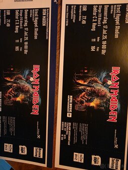 Predám 2 vstupenky na IRON MAIDEN – Viedeň, 17.7.2025 🎸🔥 - 2