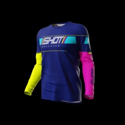 atv enduro sx detský set dres nohavice shot modrý farebný - 2