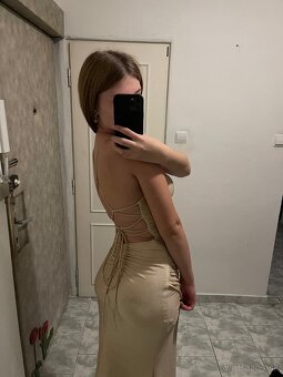 béžové šaty MaScara London 38 - 2