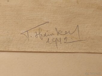 Obraz Tomáš Hrdinka, žně s hradem 1942, 47x57 - 2