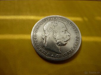 R-U vzácna strieborná 1 koruna 1905 bz vo veľmi peknom stave - 2