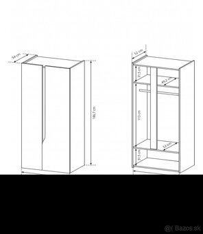 SKRIŇA 80 dub/biela - 2