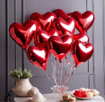 Balony cervene srdce Valentin 10ks - 2