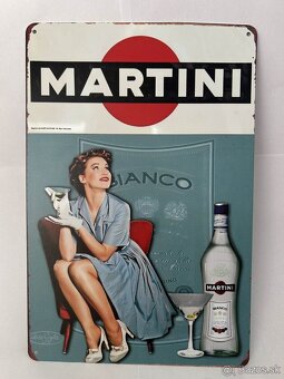 Plechová ceduľka do garáže - Martini - 2