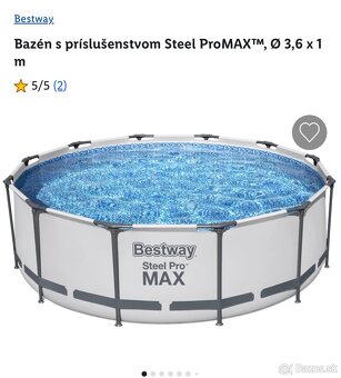 Predám bazén 3,6m priemer x1m výška - 2
