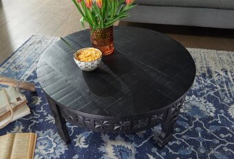 Konferenčný stolík 80 cm mango čierny - 2