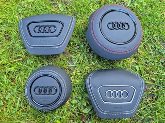 Kryt airbagu puzdro AUDI potiahnutý kožou a čiernym logom - 2