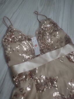 Zlaté koktejlové šaty xs/s - 2