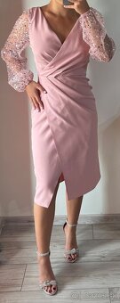 Midi ružové šaty 36/S - 2