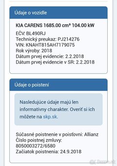 KIA CARENS 2018, 1685.00 cm³ 104.00 kW - 2