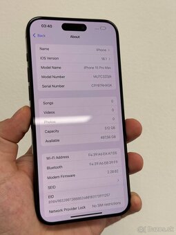 Apple iPhone 15 Pro Max 512GB Black Titanium – top stav - 2