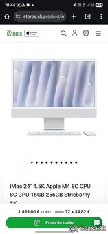 iMac M4 - 16 GB RAM - AKO NOVÝ - 2