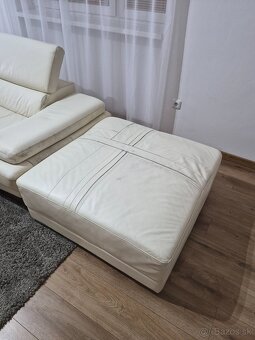 Kožená sedacia súprava + taburetka - 2