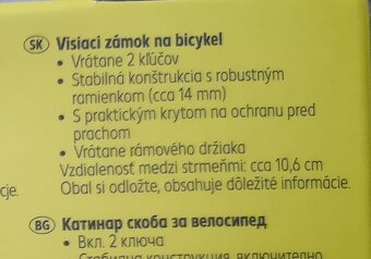 Zamok na bicykel novy - 2