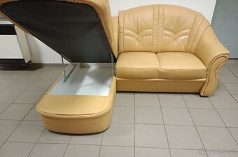 Kožená rohová sedacia súprava - ako NOVÁ, TOP STAV - 2